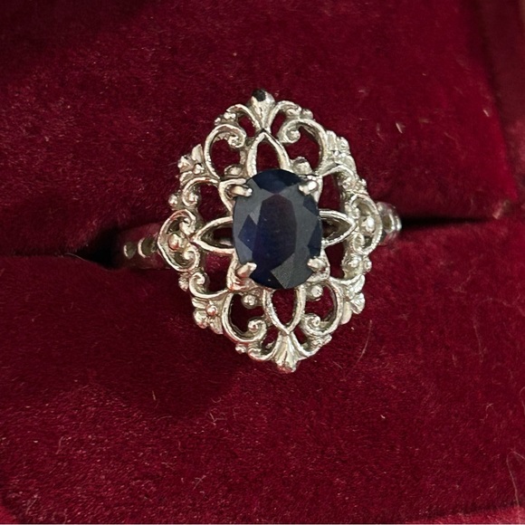 Jewelry - 14k White Gold Platinum Sapphire Ring